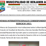 Convenios interinstitucionales entre la Municipalidad de Benjamín Aceval e instituciones